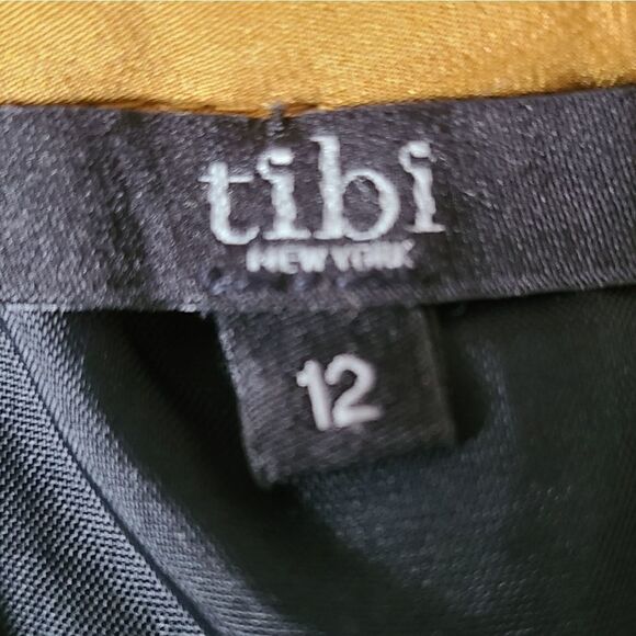 Tibi Turmeric Yellow & Black Striped Wool Blend A-Line Skirt โ Size 12 - Picture 10 of 10